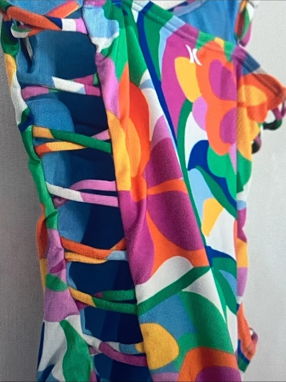 Hurley Bright Multi-Color Floral One-Piece